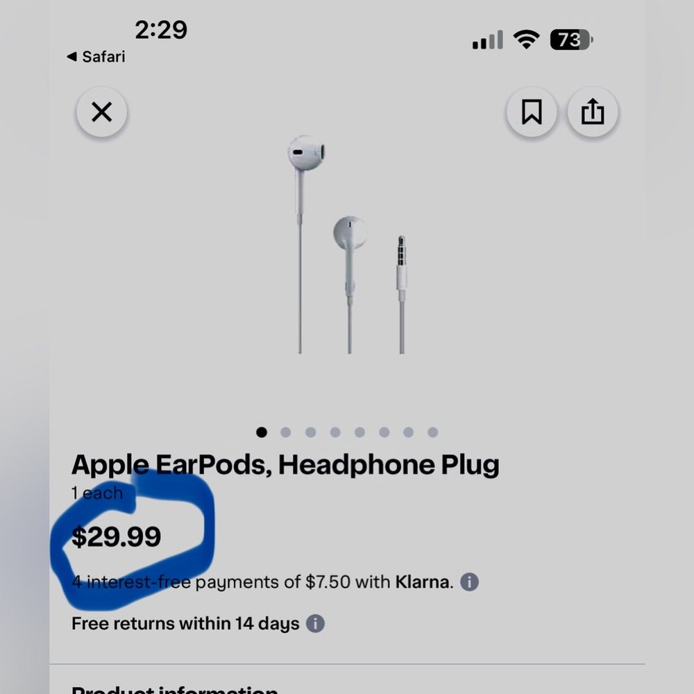 Apple new Wired Earbuds with Inline Volume Remote iPhone 14 or less series - Picture 5 of 5